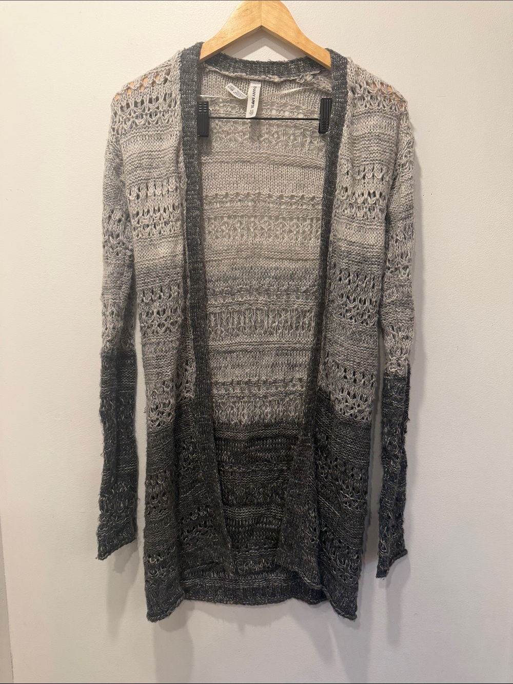 Bethany Mota Gray Ombre Open-Front Cardigan